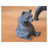 Figurines - (3) Ceramic Black Bears (Mom and cubs), (1) Resin Black Bear