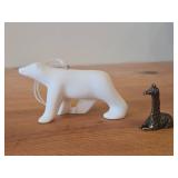 Lot of (2) Figurines - Parastone Polar Bear Christmas Ornament Mini Reproduction of Frances Pompons Famous L