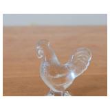 Vintage Kosta Boda Zoo Series Rooster theme Clear Glass Figurine