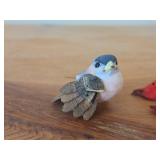 (4) Red Cardinal Figurines 1", (1) Mini Bird Figurine 2" long