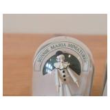 Lot of (2) Authentic Minnie Maria Miniatures Handpainted Pewter Figurines Enclosed in Plastic Dome Case (England)