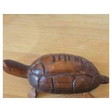 Turtle theme Hand Carved Wood (possible Ironwood) Figurine (Jamaica)