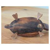 Turtle theme Hand Carved Wood (possible Ironwood) Figurine (Jamaica)