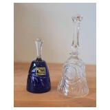 Lot of (2) Vintage Bells - Mageret Cobalt Blue Hand Cut Lead Crystal from West Germany Cold War Era 5-1/2", Cut Crystal from 1970-1980