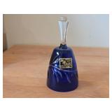 Lot of (2) Vintage Bells - Mageret Cobalt Blue Hand Cut Lead Crystal from West Germany Cold War Era 5-1/2", Cut Crystal from 1970-1980