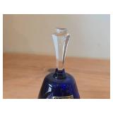 Lot of (2) Vintage Bells - Mageret Cobalt Blue Hand Cut Lead Crystal from West Germany Cold War Era 5-1/2", Cut Crystal from 1970-1980