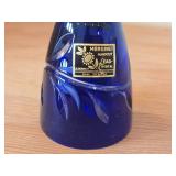 Lot of (2) Vintage Bells - Mageret Cobalt Blue Hand Cut Lead Crystal from West Germany Cold War Era 5-1/2", Cut Crystal from 1970-1980