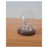 Lot of (2) Retired Swarovksi Crystal City Collection Enclosed in Plastic Dome with Wood Base