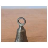 Vintage Cast Iron Miniature Sad Swan 3"x2", Etched Brass Bell from 1950