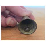 Vintage Cast Iron Miniature Sad Swan 3"x2", Etched Brass Bell from 1950