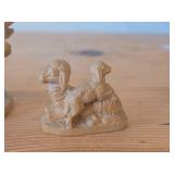 Lot of (2) Hand Carved Nativity Animals - Cow 4" long and Sheep 2" long