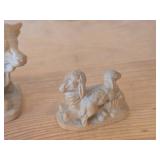 Lot of (2) Hand Carved Nativity Animals - Cow 4" long and Sheep 2" long