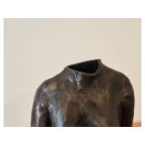 Bronze Sculpture of Nude Woman Seated on a Wood Stump