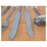 Lot of (8) 481-grams (total) Silverplated Assorted Utensils