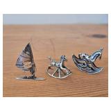 (2) Sterling Silver Figurines 10-grams (total) + (1) 800 Silver Figurine 6.5-grams (total)