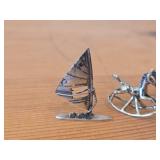 (2) Sterling Silver Figurines 10-grams (total) + (1) 800 Silver Figurine 6.5-grams (total)