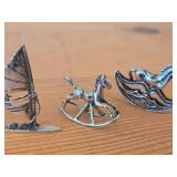 (2) Sterling Silver Figurines 10-grams (total) + (1) 800 Silver Figurine 6.5-grams (total)