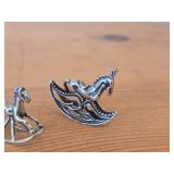 (2) Sterling Silver Figurines 10-grams (total) + (1) 800 Silver Figurine 6.5-grams (total)