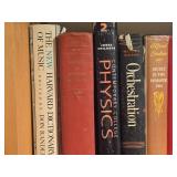 Lot of (3 Shelves) Books - - Physics, Music, Coins