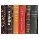 Lot of (3 Shelves) Books - - Physics, Music, Coins