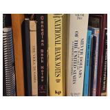 Lot of (3 Shelves) Books - - Physics, Music, Coins