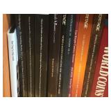 Lot of (4 Shelves) Books - - Currency, Travel, Coins