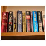 Lot of (4 Shelves) Books - - Assorted Novels, Self Help, World Book, Mysteries of the Unknown, Coin