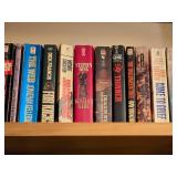 Lot of (4 Shelves) Books - - Assorted Novels, Self Help, World Book, Mysteries of the Unknown, Coin