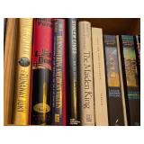 Lot of (4 Shelves) Books - - Assorted Novels, Self Help, World Book, Mysteries of the Unknown, Coin