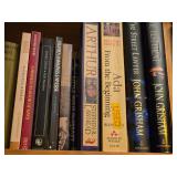 Lot of (4 Shelves) Books - - Assorted Novels, Self Help, World Book, Mysteries of the Unknown, Coin