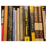 Lot of (4 Shelves) Books - - Assorted Novels, Self Help, World Book, Mysteries of the Unknown, Coin