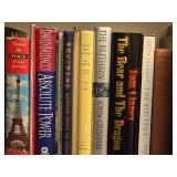 Lot of (4 Shelves) Books - - Assorted Novels, Self Help, World Book, Mysteries of the Unknown, Coin