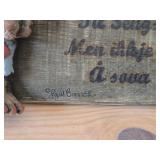 Vintage Scandinavian Troll theme Dei han twingja mea Til Sengs Men ilkje til A sova Wall Plaque by Paul Bonner© Bebe® (Norway)