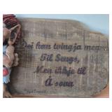 Vintage Scandinavian Troll theme Dei han twingja mea Til Sengs Men ilkje til A sova Wall Plaque by Paul Bonner© Bebe® (Norway)