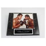Ring Legends Mohammad Ali and Joe Frazier Autographed Boxing Photo Plaque