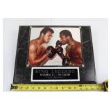 Ring Legends Mohammad Ali and Joe Frazier Autographed Boxing Photo Plaque