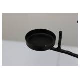 Black Metal Branch Candle Holder Tree on Wood Base