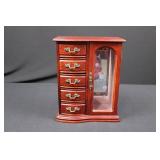 Miniature Jewelry Armoire with Glass Door - 5 Drawers