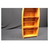 Boat-Shaped Wooden Display Shelf with Interior Shelves