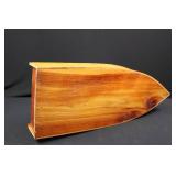 Boat-Shaped Wooden Display Shelf with Interior Shelves