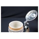 Collectible Tankards with Pewter Lids - Morning Retreat, 10-Point Buck Collector Tankard & 2 German Handcrafted Steins (Lot of 4)