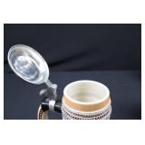 Collectible Tankards with Pewter Lids - Morning Retreat, 10-Point Buck Collector Tankard & 2 German Handcrafted Steins (Lot of 4)