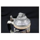Collectible Tankards with Pewter Lids - Morning Retreat, 10-Point Buck Collector Tankard & 2 German Handcrafted Steins (Lot of 4)