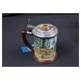 Collectible Tankards with Pewter Lids - Morning Retreat, 10-Point Buck Collector Tankard & 2 German Handcrafted Steins (Lot of 4)