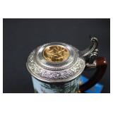 Collectible Tankards with Pewter Lids - Morning Retreat, 10-Point Buck Collector Tankard & 2 German Handcrafted Steins (Lot of 4)