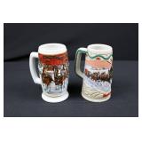 Anheuser-Busch Budweiser Stein Set - American Homestead 1996 & 2006 (Lot of 2)