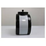 OREO Cookie Jar - Ceramic, Black Gloss with White Band, Embossed Logo