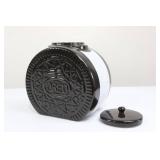 OREO Cookie Jar - Ceramic, Black Gloss with White Band, Embossed Logo