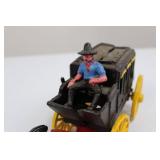 Cast Iron Horse-Drawn Carriage Toy with Driver and Two White Horses