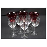 Crystal Wine Glasses - Red Bowls with Twisted Stems
